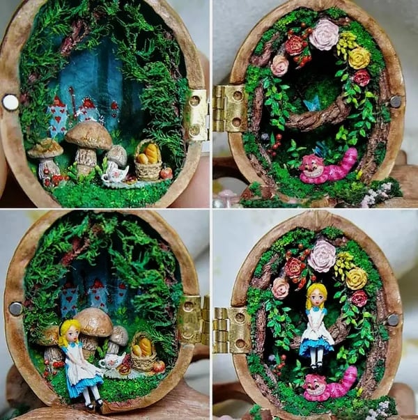 Elowood™ – Handcrafted Storybook Scene Inside a Walnut (50% Off)