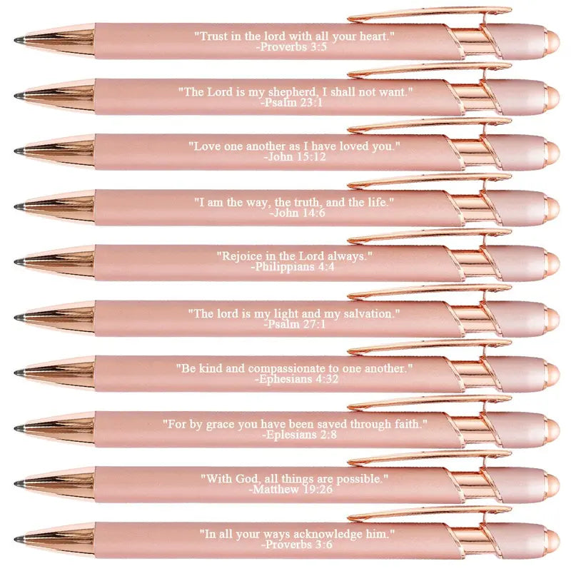 Inkria™ – 10 Pcs Bible Verse Pens with Stylus Tips (50% Off)