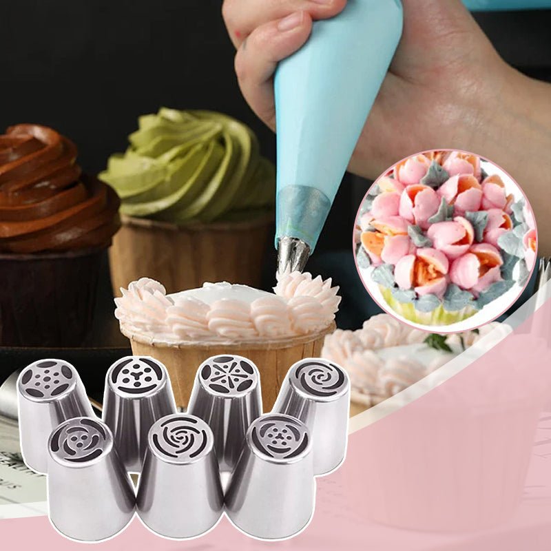 Bakerose™ - 7 - Piece Piping Set for Perfect Icing Flowers (40% Off) - Evesbury