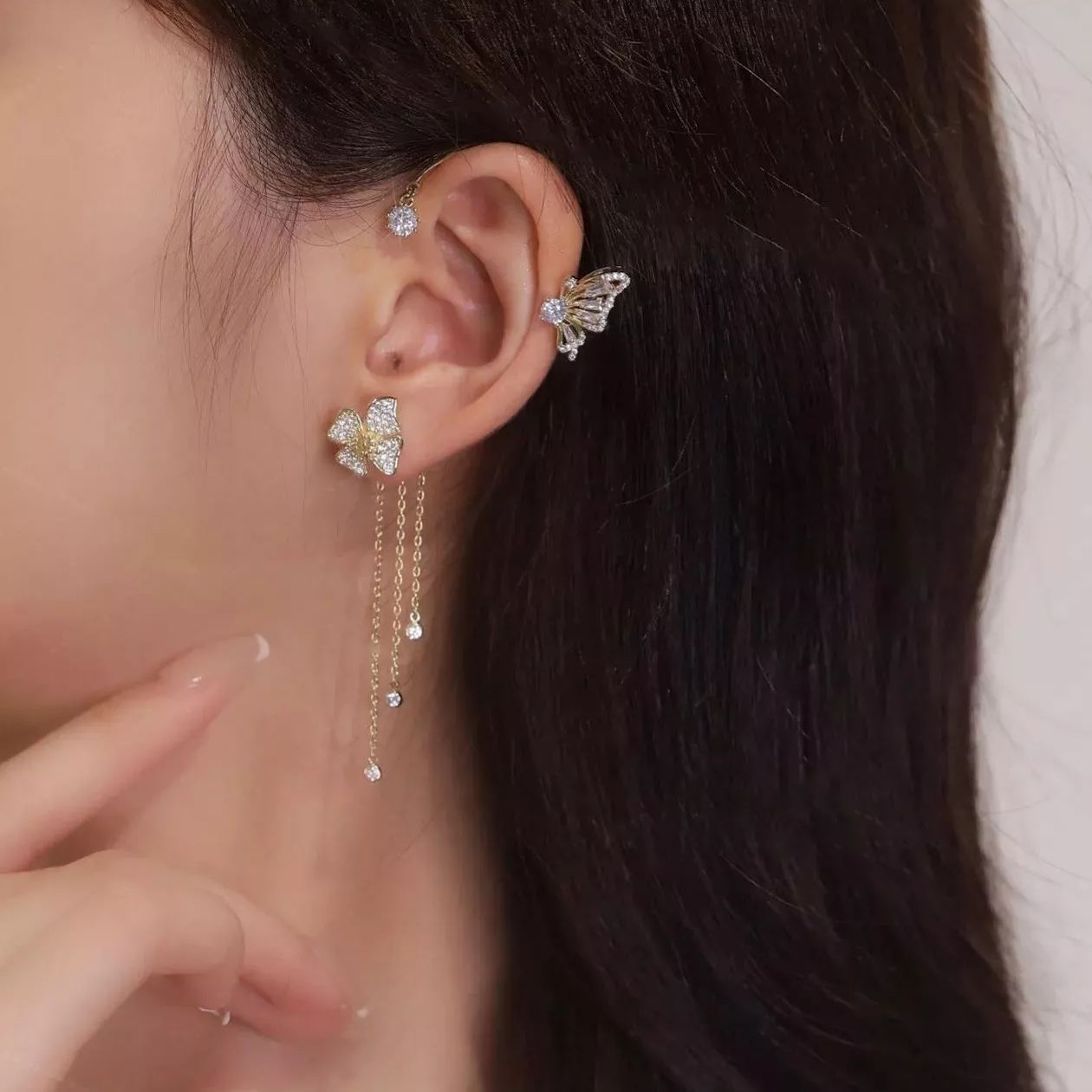 Aurelune™ – Butterfly and Flower Tassel Earrings (50% Off)