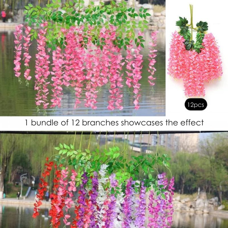 Florenza™ - Artificial Wisteria Flowers For an Elegant Home (12 Pieces) - Evesbury