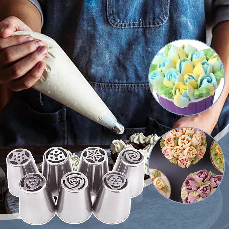 Bakerose™ - 7 - Piece Piping Set for Perfect Icing Flowers (40% Off) - Evesbury