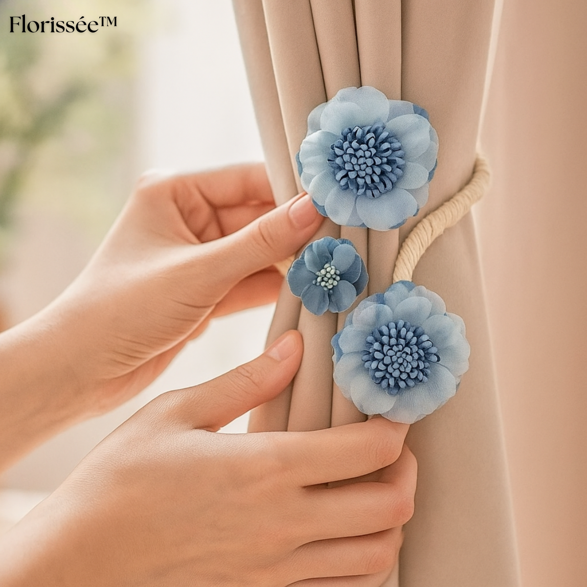 Florissée™ – Elegant Floral Curtain Holders (1+1 Free)