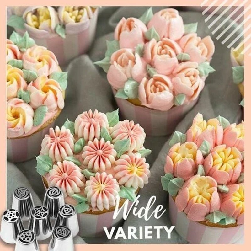 Bakerose™ - 7 - Piece Piping Set for Perfect Icing Flowers (40% Off) - Evesbury