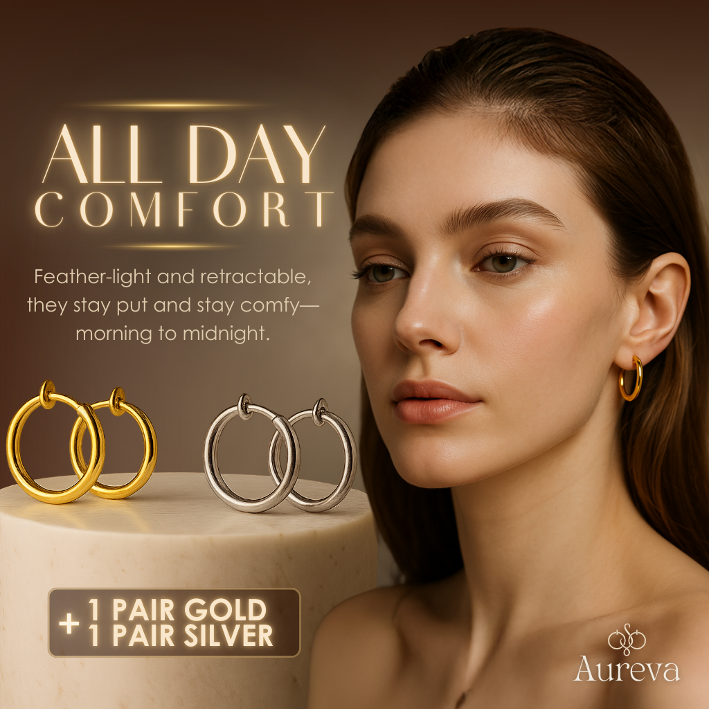 Aureva™ – Retractable Comfort Earrings (1+1 Free)