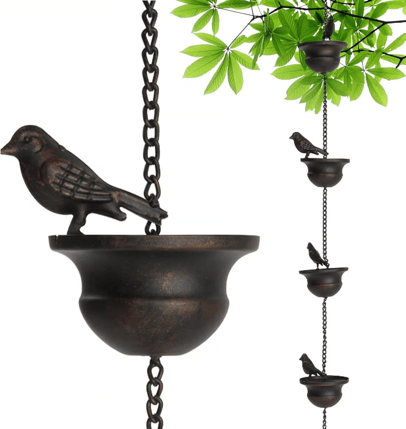 RainPerch™ – Bird Rain Chain for Garden Charm (50% Off)