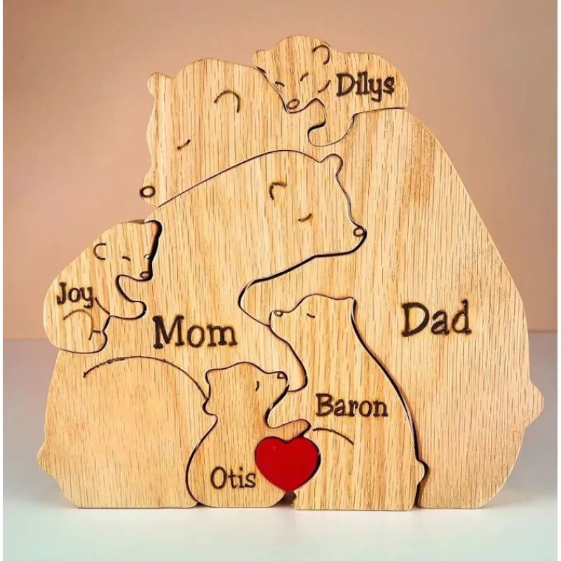 Cubunity™ – Personalized Wooden Bears Family Puzzle Gifts (50% Off)