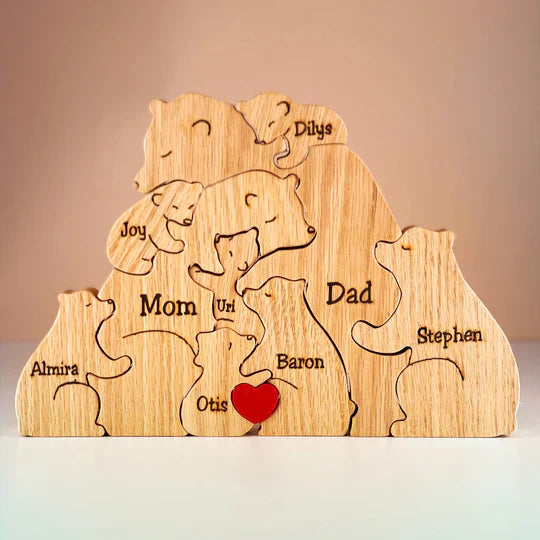 Cubunity™ – Personalized Wooden Bears Family Puzzle Gifts (50% Off)
