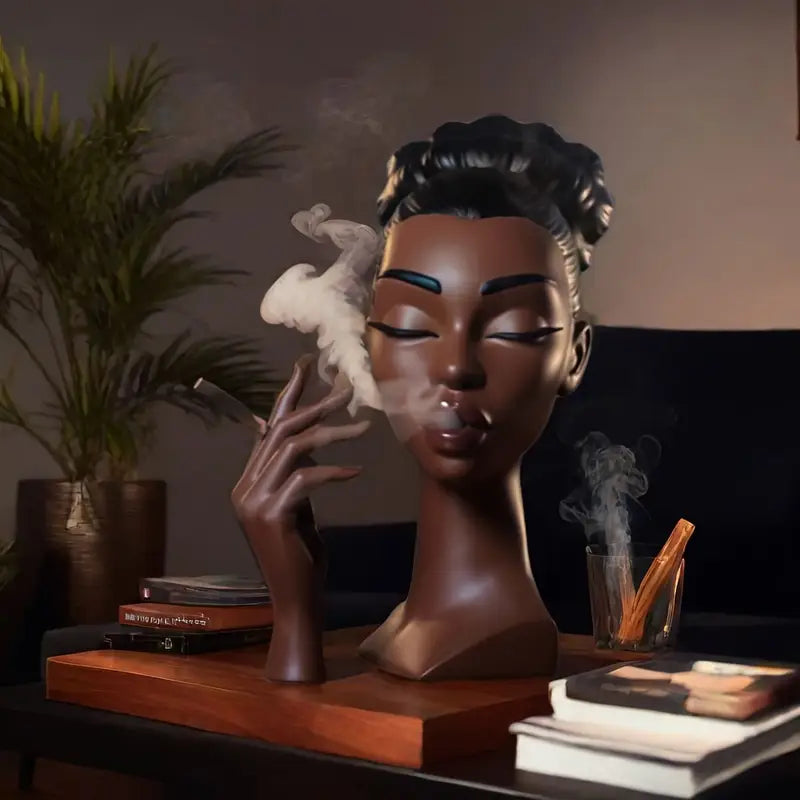 Scentra™ - Luxury Black Woman Head Incense Sculpture (50% Off)