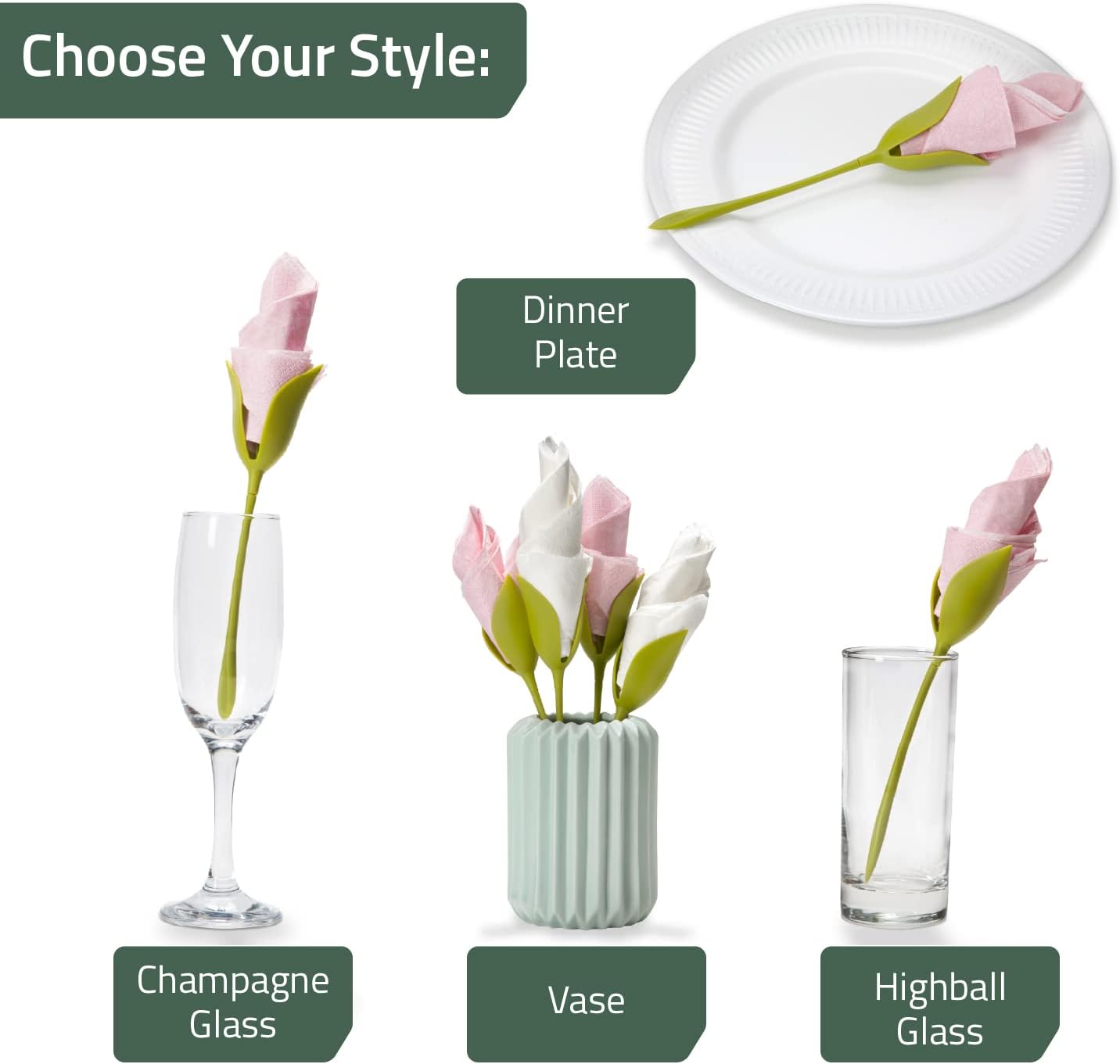 Florenza™ - Roll Napkins into Elegant Flowers (2+2 free) - Evesbury
