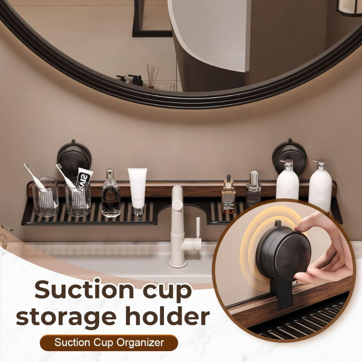Tiera™ – Premium Walnut Wood Faucet Shelf (50% Off)