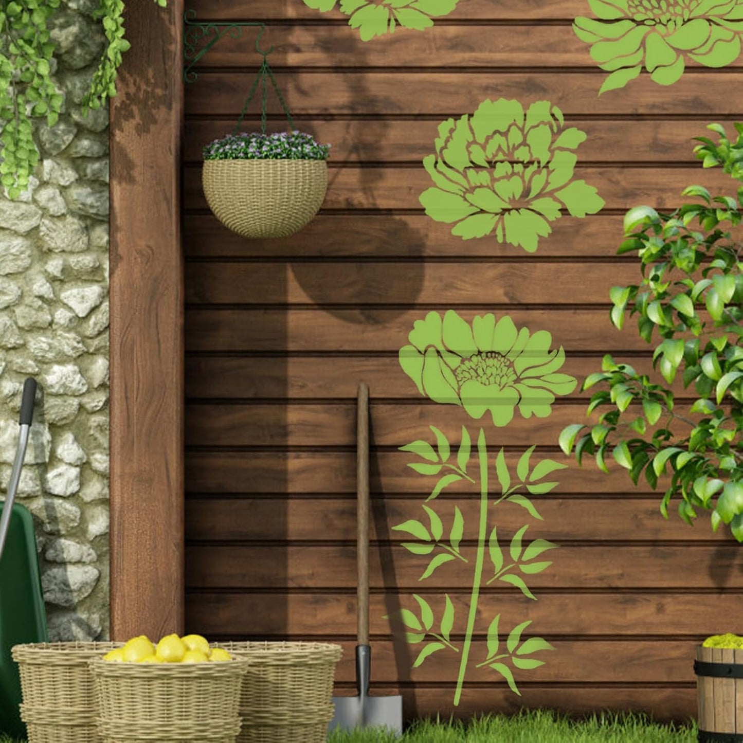 Florenza™ - 6 Large Flower Stencils for Garden Makeovers (50% Off) - Evesbury