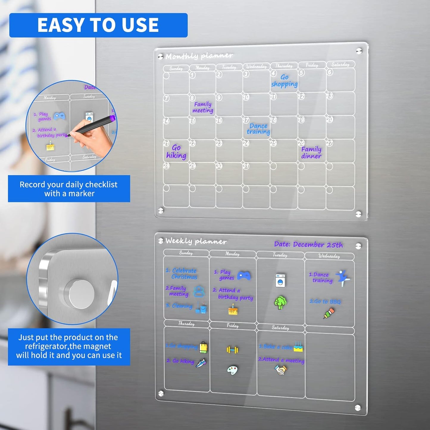 Planiva™ – Clear Acrylic Fridge Planner (50% Off)
