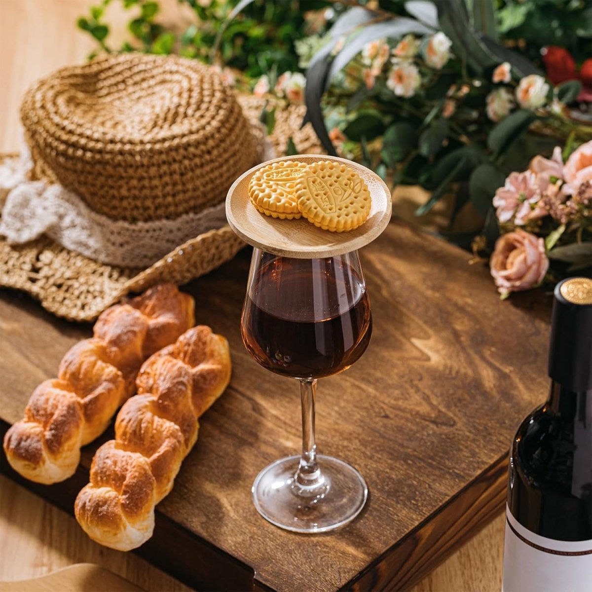 Florenza™ - Elegant Bamboo Wine Glass Toppers (2+2 Free) - Evesbury