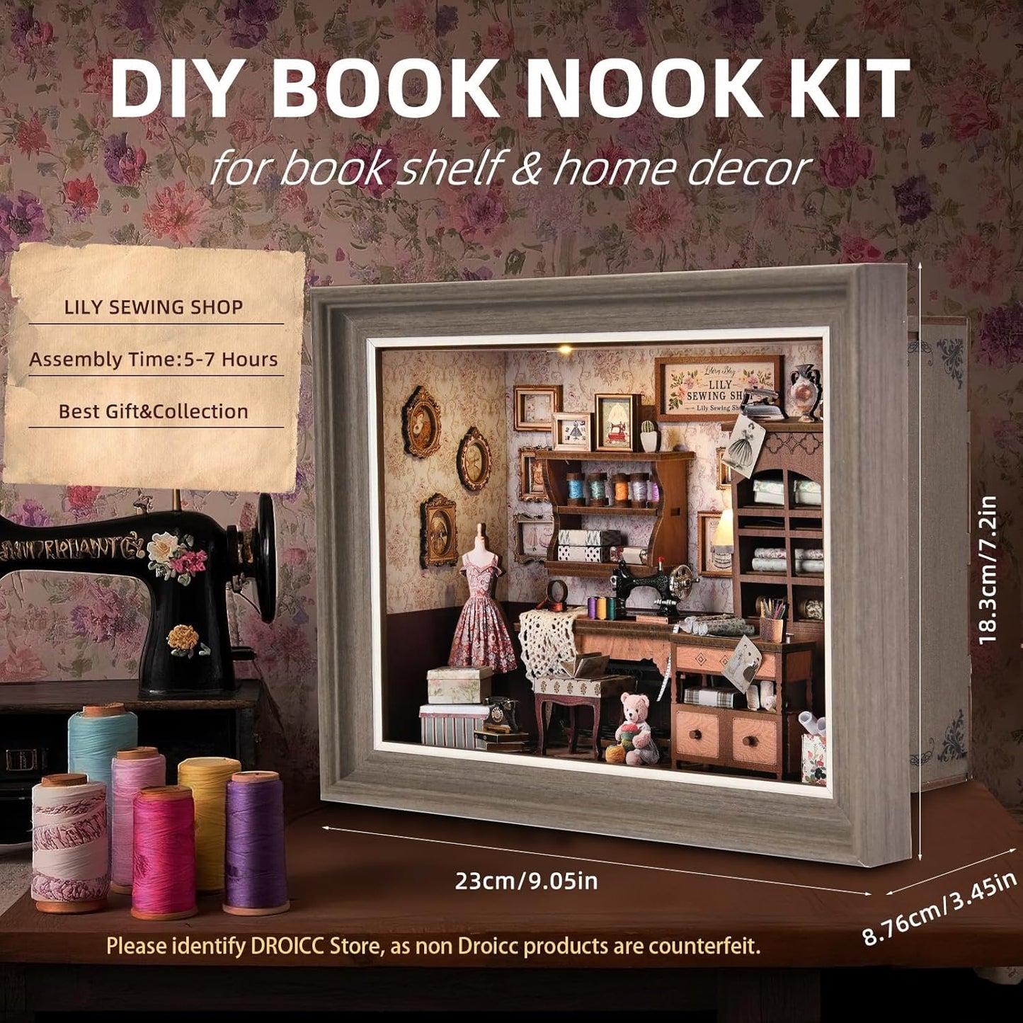 Nooklyn™ – Lily's Sewing Shop Book Nook Kit (50% Off)