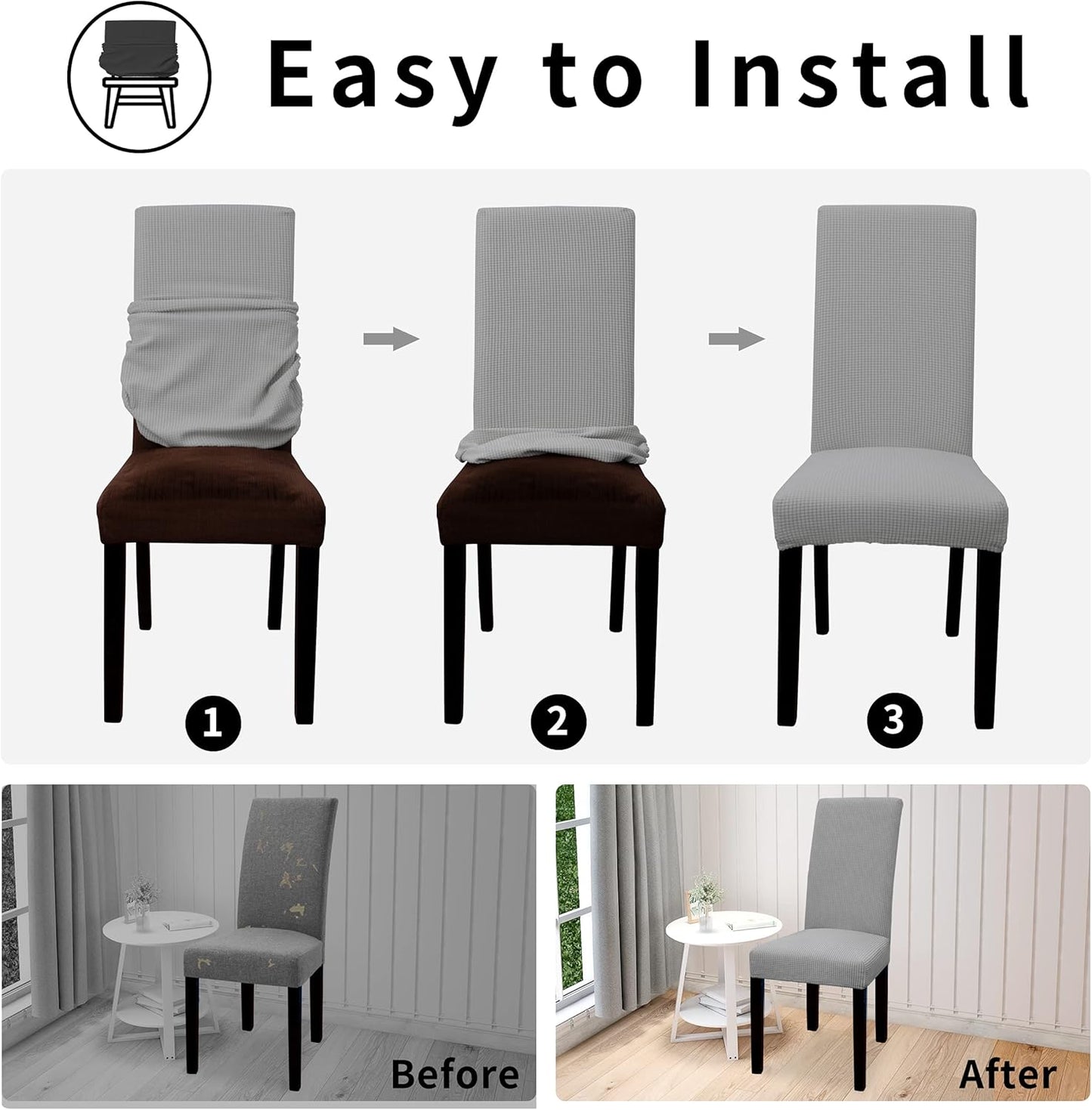 Chairmella™ - Premium stretch chair covers for durable protection Jacquard (50% Off)