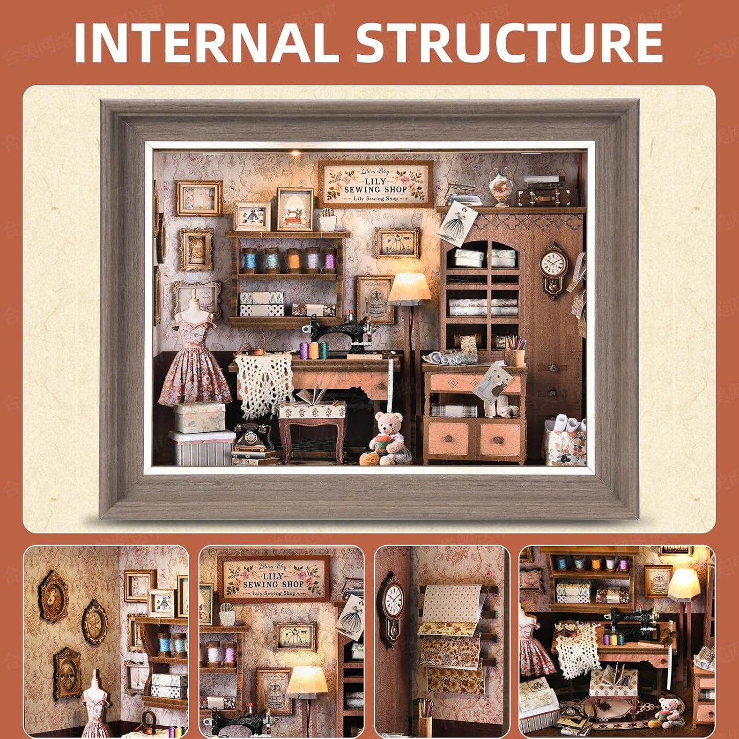 Nooklyn™ – Lily's Sewing Shop Book Nook Kit (50% Off)