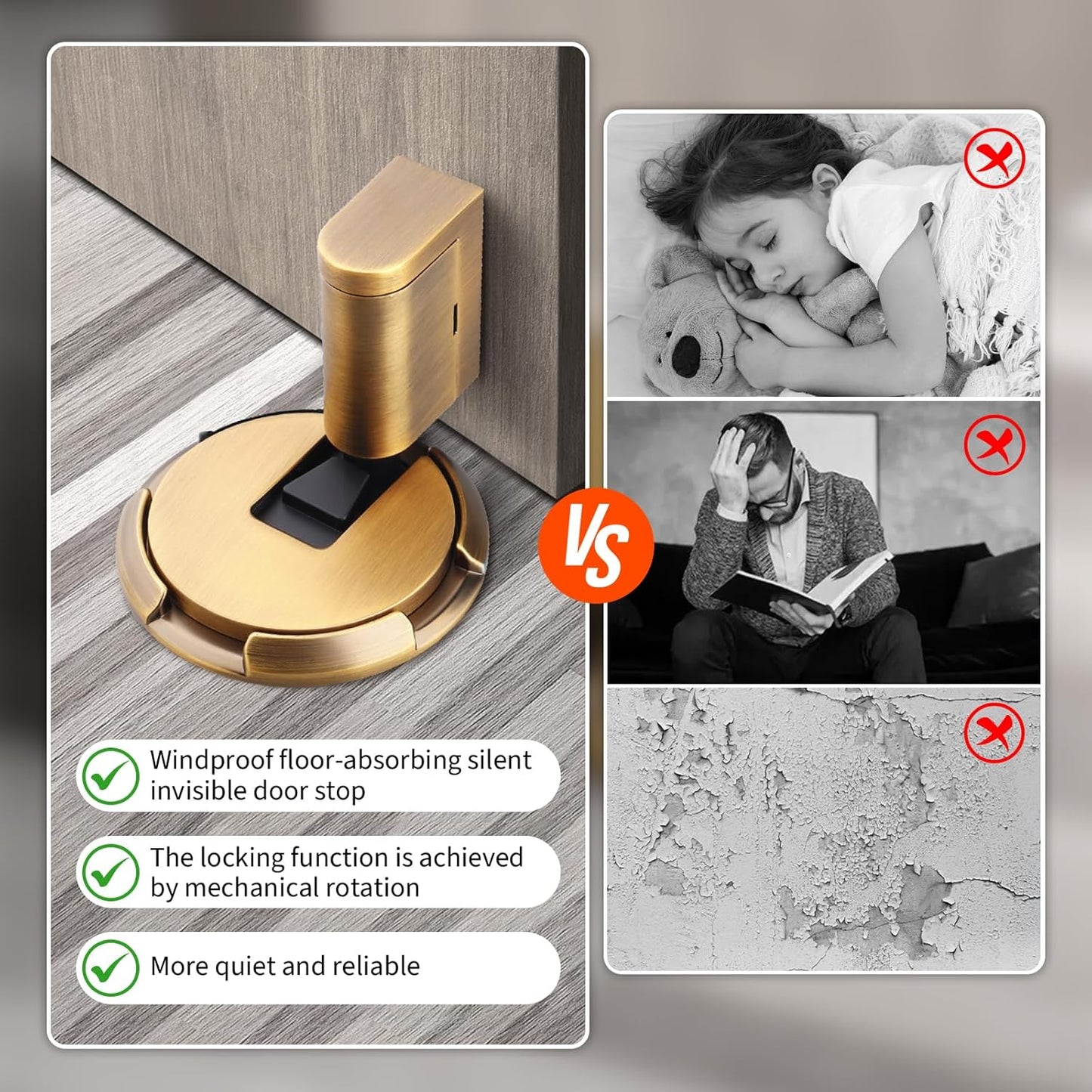 Aluvia™ – Brushed Nickel Door Stopper (50% Off)