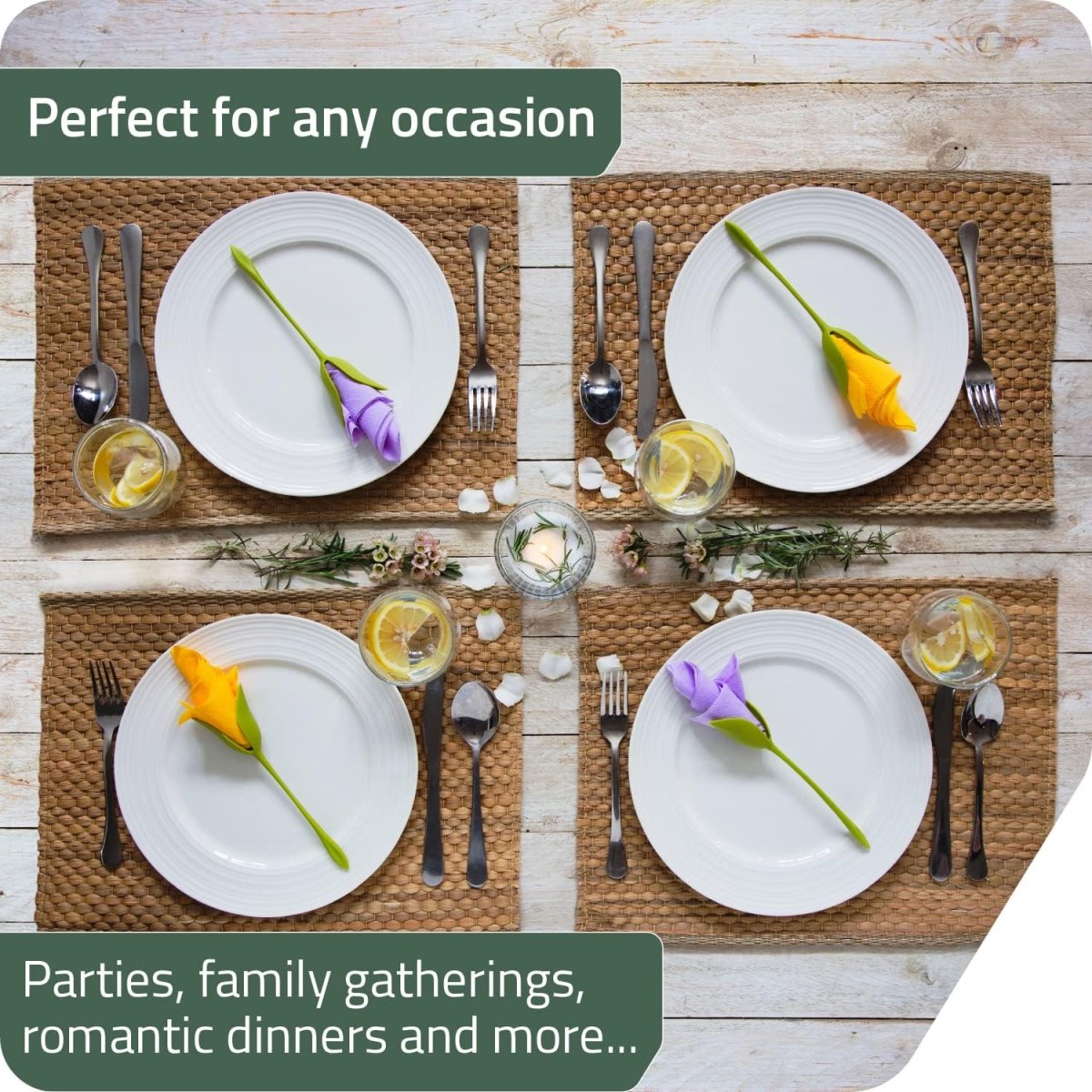 Florenza™ - Roll Napkins into Elegant Flowers (2+2 free) - Evesbury