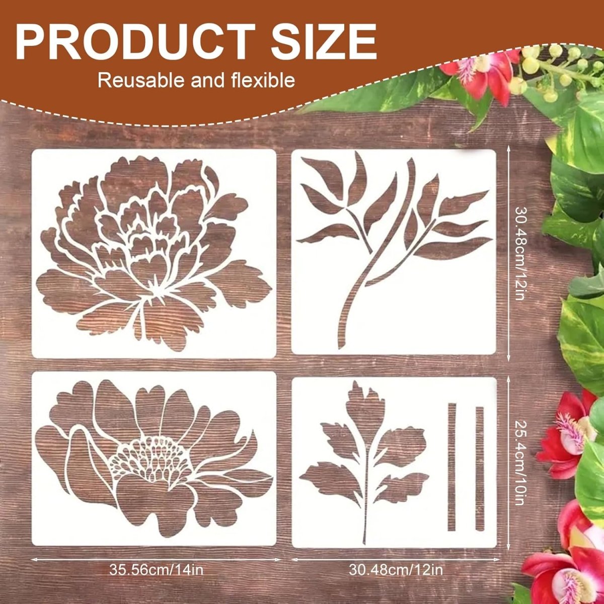 Florenza™ - 6 Large Flower Stencils for Garden Makeovers (50% Off) - Evesbury