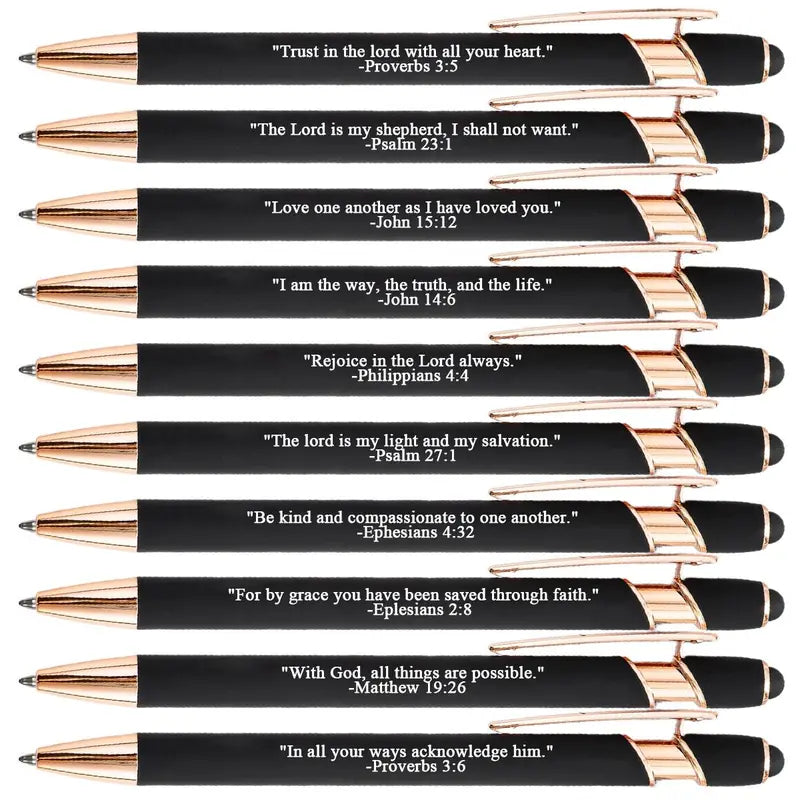 Inkria™ – 10 Pcs Bible Verse Pens with Stylus Tips (50% Off)