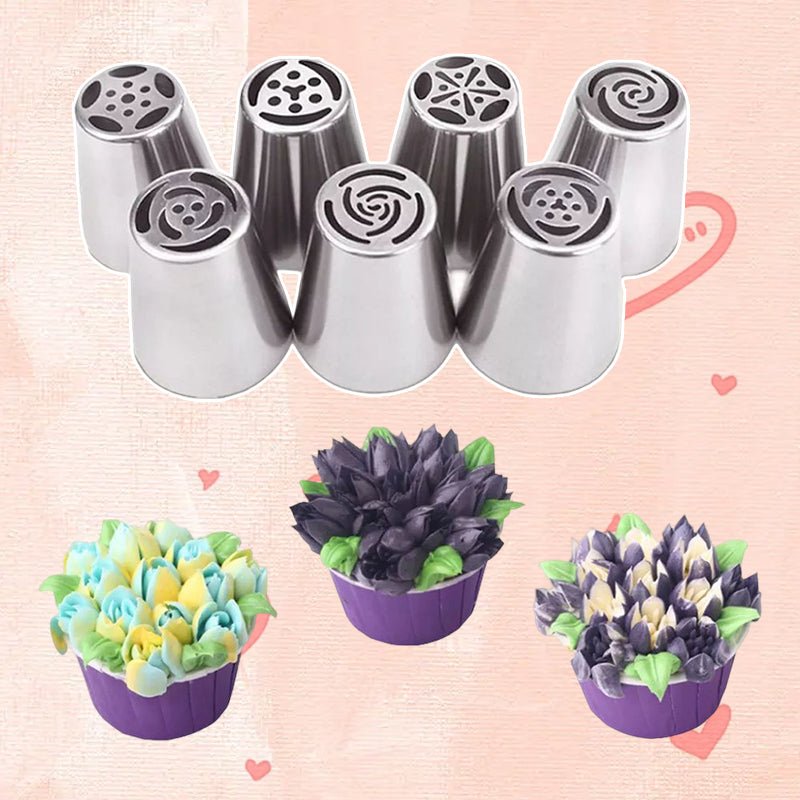 Bakerose™ - 7 - Piece Piping Set for Perfect Icing Flowers (40% Off) - Evesbury
