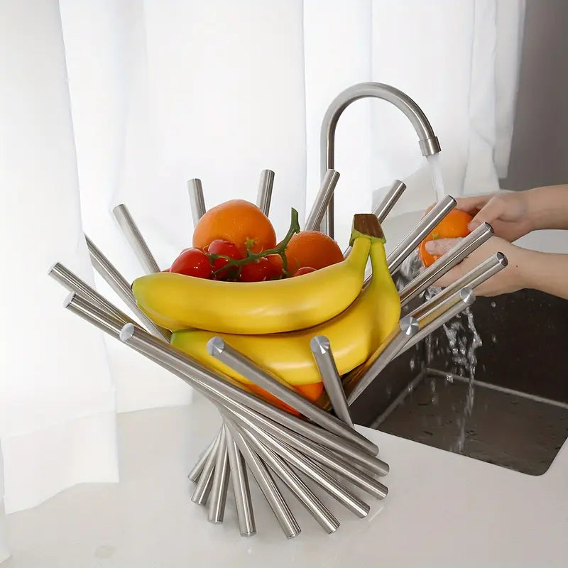 Nestelle™ – Elegant Stainless Steel Fruit Display Bowl (50% Off)