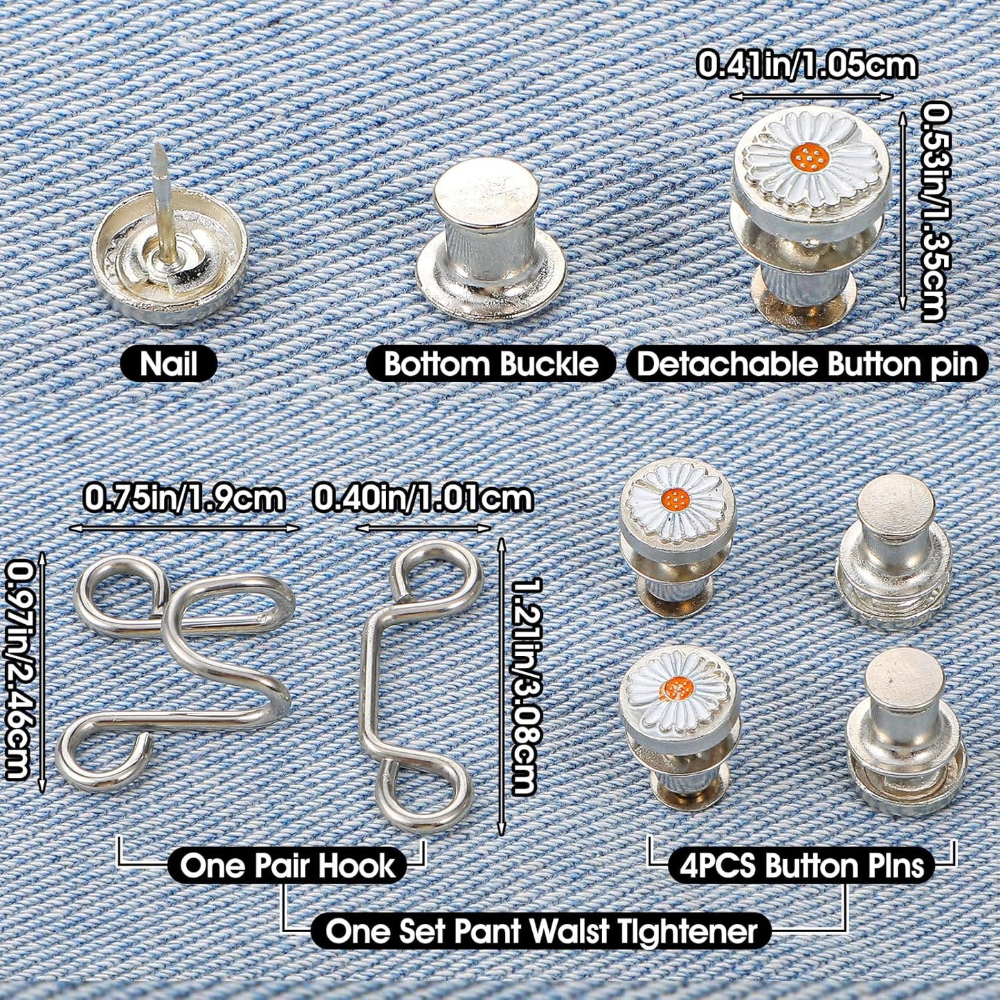 Waistella™ – Reusable Button Tightener for Better Fit (2+2 Free)