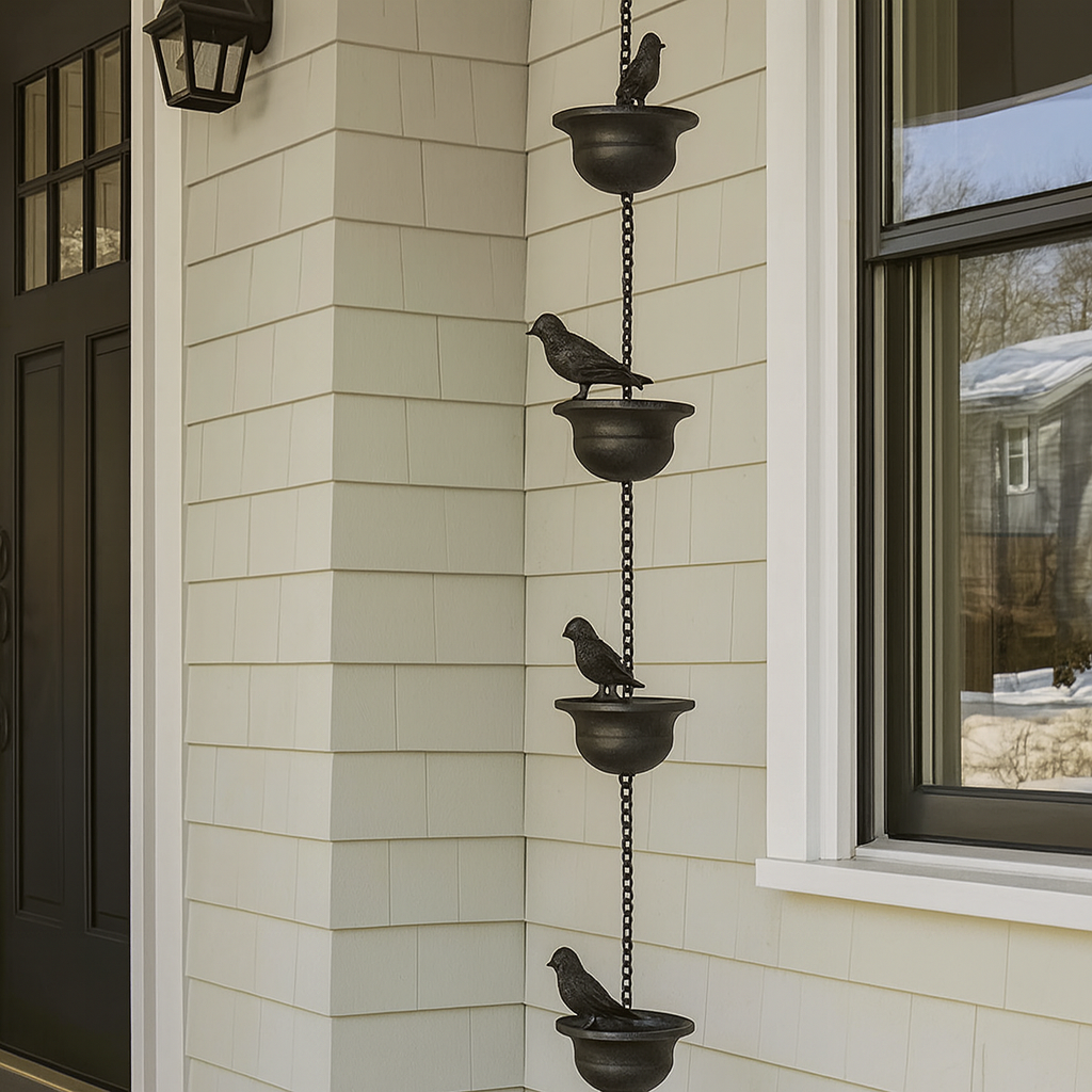 RainPerch™ – Bird Rain Chain for Garden Charm (50% Off)