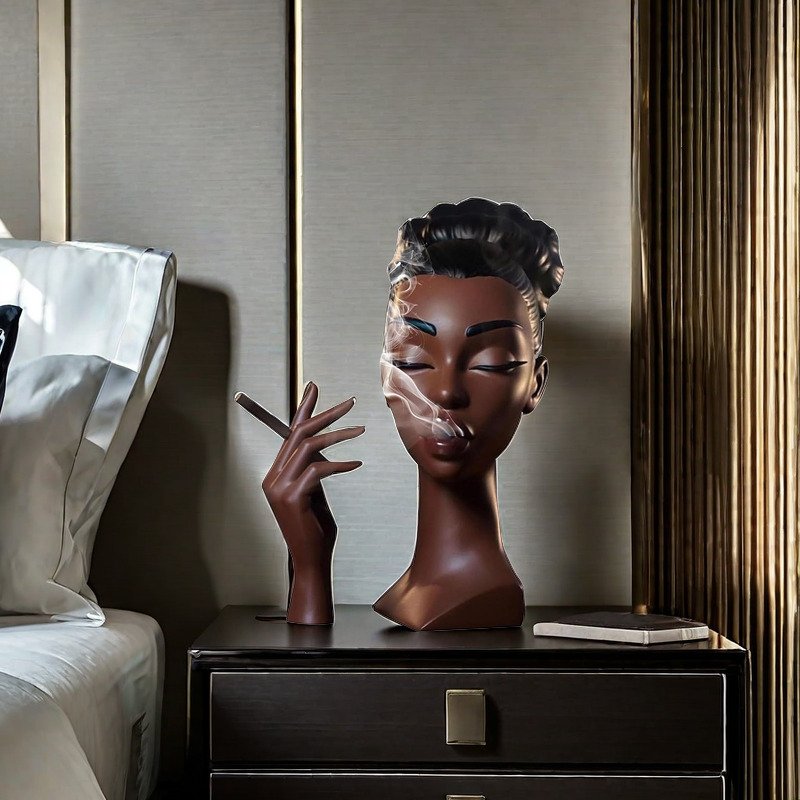 Scentra™ - Luxury Black Woman Head Incense Sculpture (50% Off)