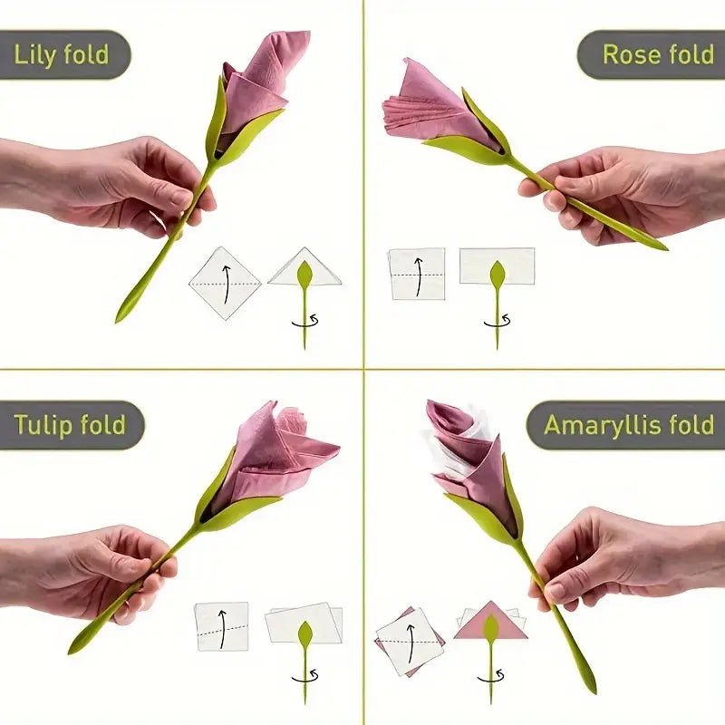 Florenza™ - Roll Napkins into Elegant Flowers (2+2 free) - Evesbury