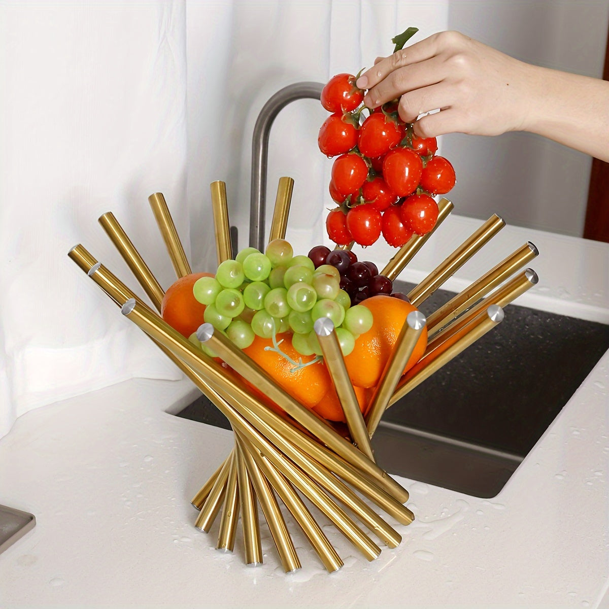 Nestelle™ – Elegant Stainless Steel Fruit Display Bowl (50% Off)
