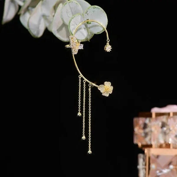 Aurelune™ – Butterfly and Flower Tassel Earrings (50% Off)