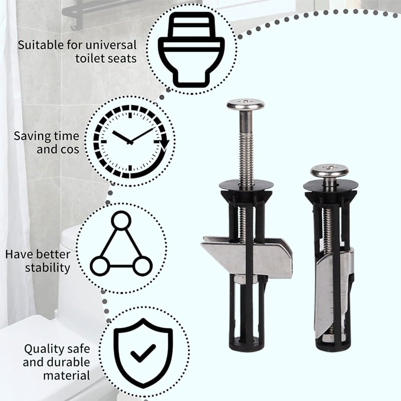 ToiLock™ – heavy - duty toilet seat bolt (1+1 Free) - Evesbury