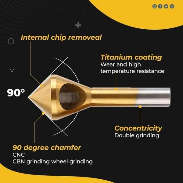 Chamfrix™ – Titanium-Coated Chamfer Bits for Smooth Finishes (50% Off)