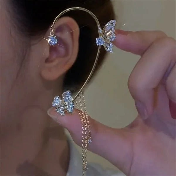 Aurelune™ – Butterfly and Flower Tassel Earrings (50% Off)