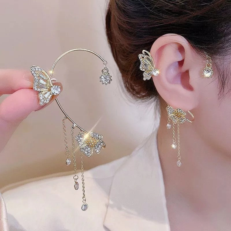 Aurelune™ – Butterfly and Flower Tassel Earrings (50% Off)