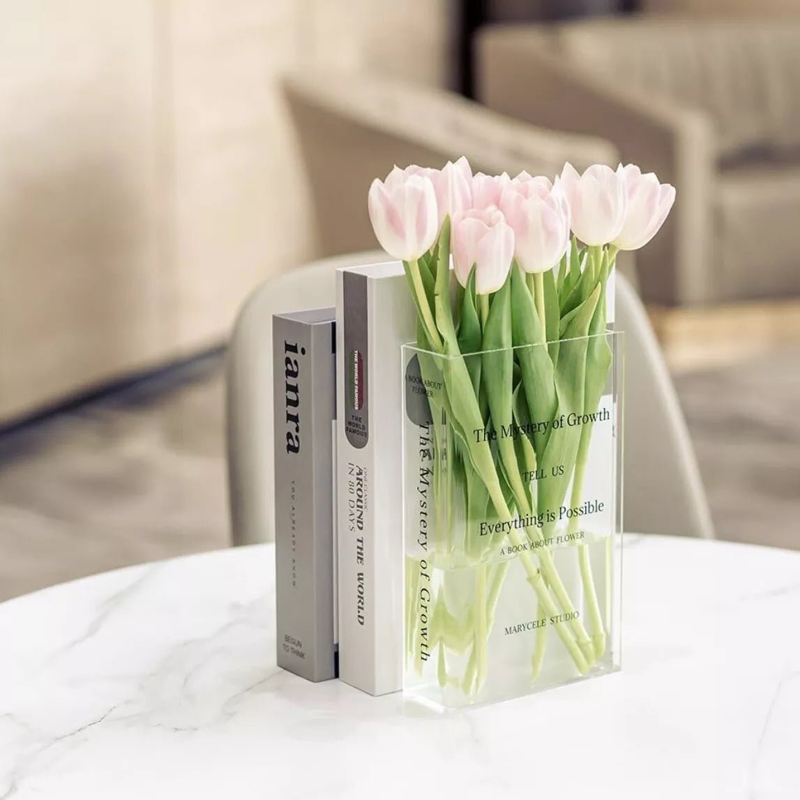 Florenza™ - Transparent Book Vase for Elegant Displays (50% Off) - Evesbury