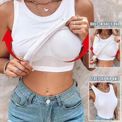 Vilea™ – Ribbed Tank Top with Built-In Bra (50% Off)