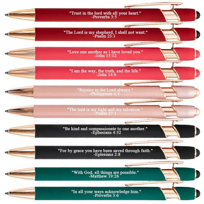 Inkria™ – 10 Pcs Bible Verse Pens with Stylus Tips  (50% Off)