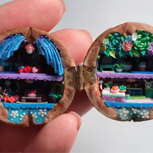 Elowood™ – Handcrafted Storybook Scene Inside a Walnut (50% Off)