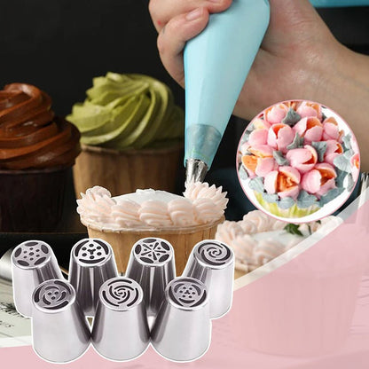 Bakerose™ - 7 - Piece Piping Set for Perfect Icing Flowers (40% Off) - Evesbury
