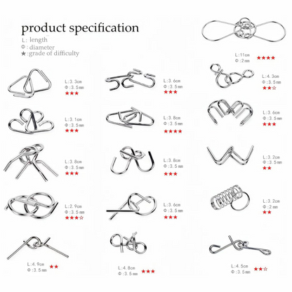 TwistMind™ – Metal Wire Puzzle  IQ Test Set