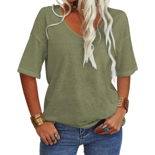 Easeen™ - Arm-Hiding V-Neck Tee for Everyday Ease (1+1 Free)