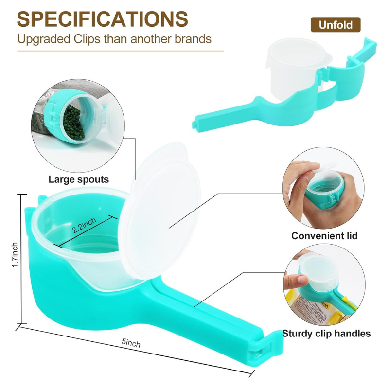 Clipora™ - Resealable Pour Spout Bag Clips (50% Off)