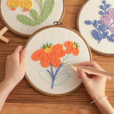 Maybloom™ - Punch Needle Kit for Stunning Floral Embroidery (50% Off)