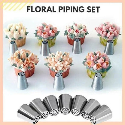 Bakerose™ - 7 - Piece Piping Set for Perfect Icing Flowers (40% Off) - Evesbury