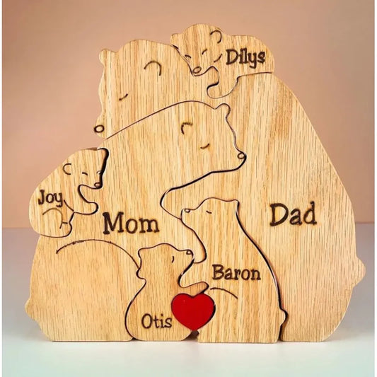 Cubunity™ – Personalized Wooden Bears Family Puzzle Gifts (50% Off)