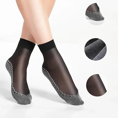 Feeluxe™ - Silky Anti - Slip Cotton Socks (5+5 Free) - Evesbury