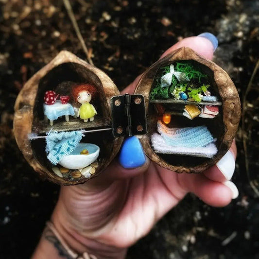 Elowood™ – Handcrafted Storybook Scene Inside a Walnut (50% Off)
